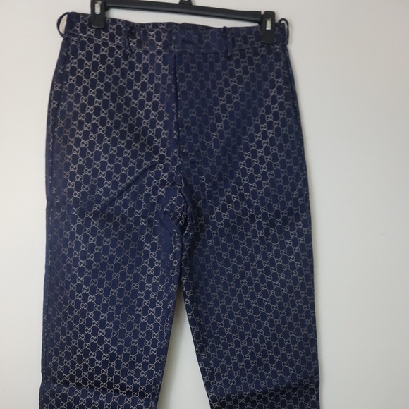 Bravest Studios Jacquard Bones Men's  Pants 34/32 In Navy NWTags - Picture 3 of 7